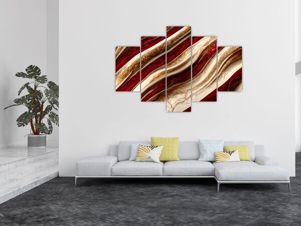 Tablou - Aur - textură albă (150x105 cm)