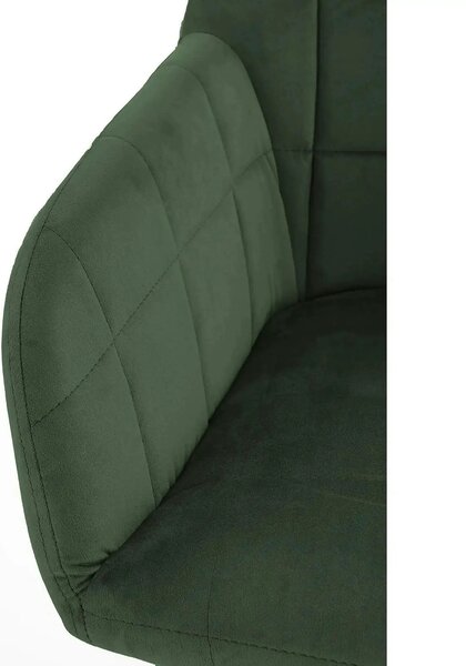 Scaun K305, verde inchis/negru, stofa catifelata/metal, 58X57X80 cm