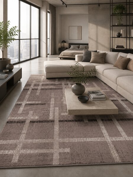 Covor Mira 24009-133, Marime 50 x 80 cm, Maro, Inaltime Fir 6 mm, Antialergic, Polipropilena, Living, Dormitor, Sufragerie, Birou 50 x 80
