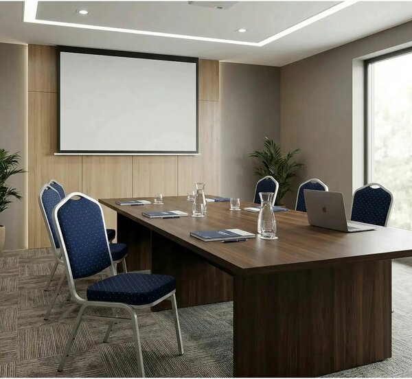 Scaun K66-S, albastru/argintiu, stofa clasica/metal, 45X48X93 CM