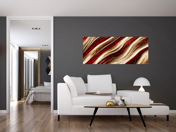 Tablou - Aur - textură albă (120x50 cm)