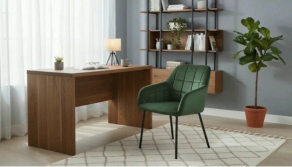 Scaun K305, verde inchis/negru, stofa catifelata/metal, 58X57X80 cm