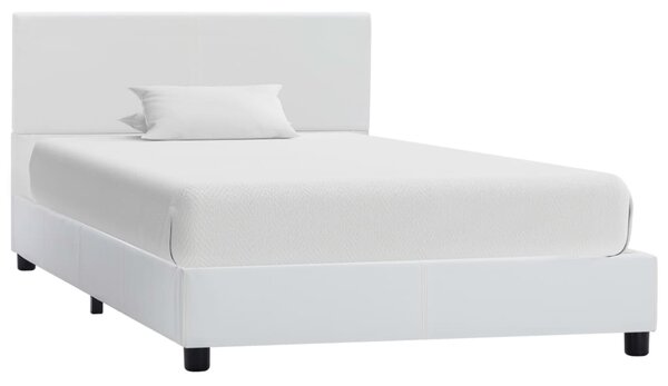 Cadru de pat, alb, 100x200 cm, piele ecologică