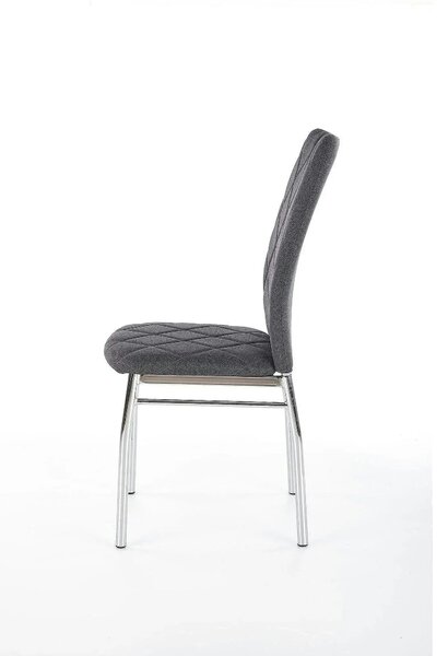 Scaun bucatarie K309, gri inchis/crom, stofa clasica/metal, 43X57X97 C