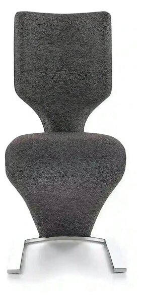 Scaun tapitat K307, gri inchis/argintiu, stofa clasica/metal, 46X62X95