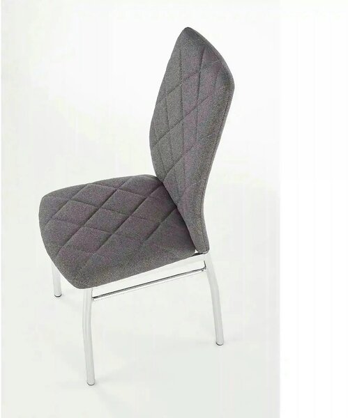 Scaun bucatarie K309, gri inchis/crom, stofa clasica/metal, 43X57X97 C