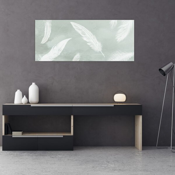 Tablou - Pene albe (120x50 cm)