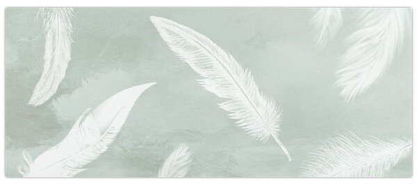 Tablou - Pene albe (120x50 cm)