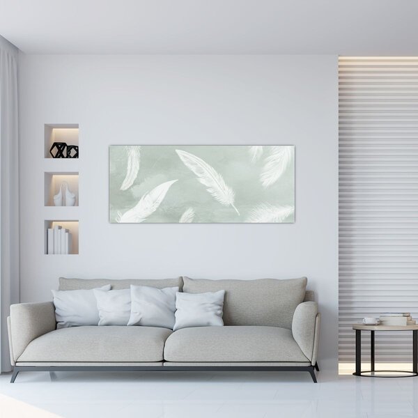 Tablou - Pene albe (120x50 cm)