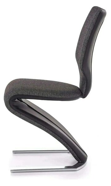 Scaun tapitat K307, gri inchis/argintiu, stofa clasica/metal, 46X62X95