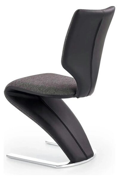 Scaun tapitat K307, gri inchis/argintiu, stofa clasica/metal, 46X62X95