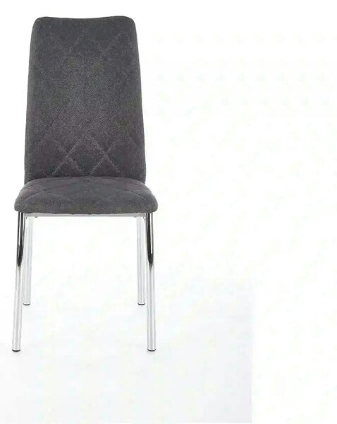 Scaun bucatarie K309, gri inchis/crom, stofa clasica/metal, 43X57X97 C