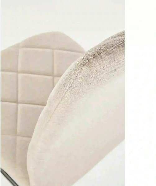 Scaun tapitat K309, bej deschis/crom, stofa clasica/metal, 43X57X97 CM