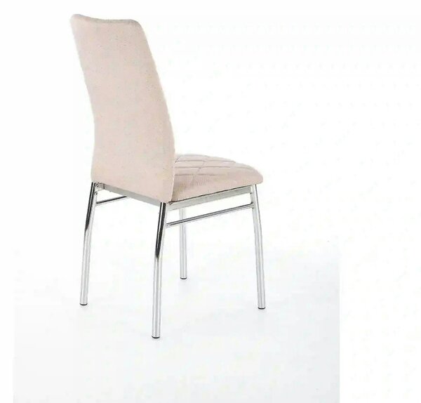 Scaun tapitat K309, bej deschis/crom, stofa clasica/metal, 43X57X97 CM