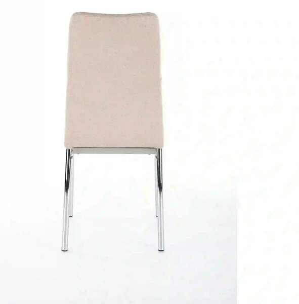 Scaun tapitat K309, bej deschis/crom, stofa clasica/metal, 43X57X97 CM