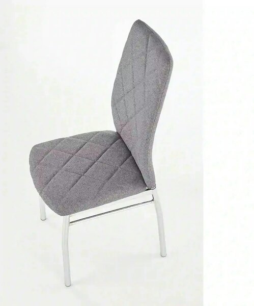Scaun bucatarie K309, gri deschis/crom, stofa clasica/metal, 43X57X97