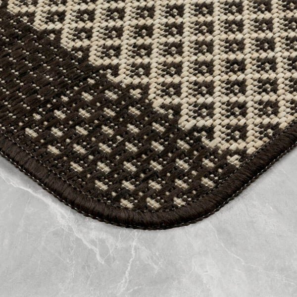 Traversa Latime 1m, Tip Iuta, Flex 19645-19, Marime 100 x 200 cm, Crem, Maro, Antiderapant, Festonata Surfilata Tivita, Antialergica