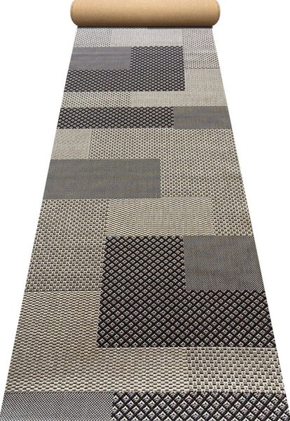 Traversa Latime 1m, Tip Iuta, Flex 19645-19, Marime 100 x 200 cm, Crem, Maro, Antiderapant, Festonata Surfilata Tivita, Antialergica