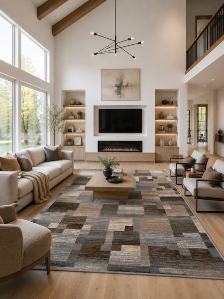 Covor Daffi 13133-190, Marime 200 x 300 cm, Maro, Inaltime Fir 6 mm, Antialergic, Polipropilena, Living, Dormitor, Sufragerie, Birou 200 x 300
