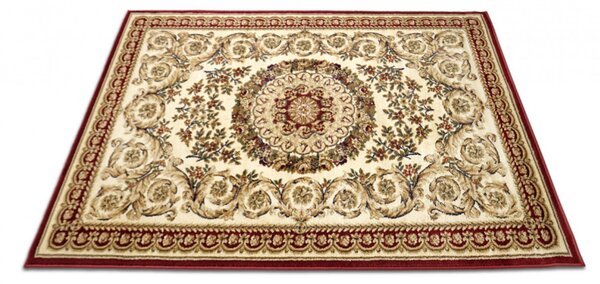 Covor Clasic, Model Lotos 539 120 Dreptunghiular, Crem Rosu Dreptunghi, 60x110