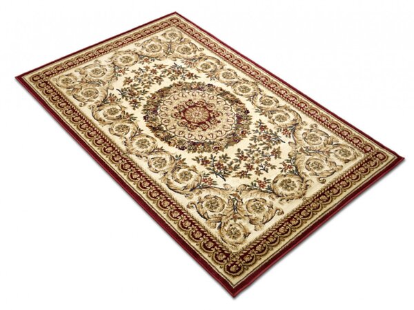 Covor Clasic, Model Lotos 539 120 Dreptunghiular, Crem Rosu Dreptunghi, 60x110