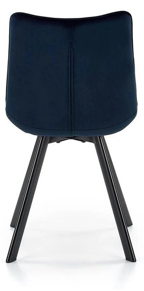 Scaun K332, albastru inchis/negru, stofa catifelata/metal, 46X61X84 CM