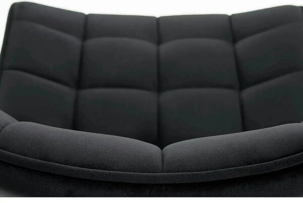 Scaun tapitat modern K332, negru, stofa catifelata/metal, 46x61x84 cm