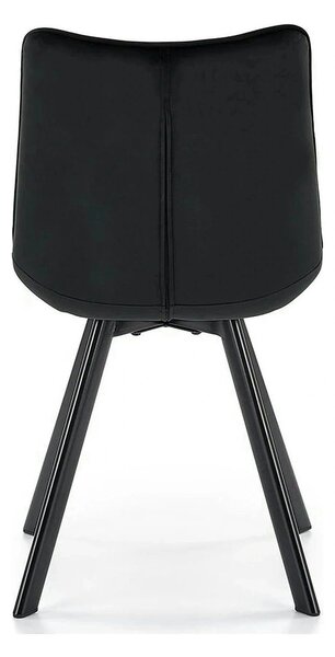 Scaun tapitat modern K332, negru, stofa catifelata/metal, 46x61x84 cm