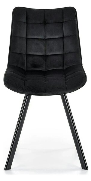 Scaun tapitat modern K332, negru, stofa catifelata/metal, 46x61x84 cm