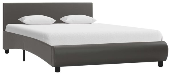 Cadru de pat, gri, 140 x 200 cm, piele ecologică