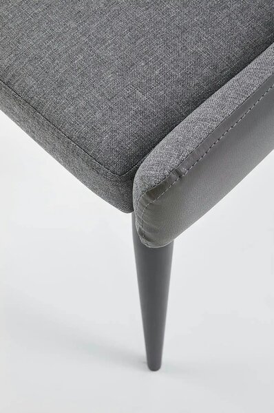 Scaun tapitat K333, gri/negru, stofa clasica/piele ecologica, 49X62X87