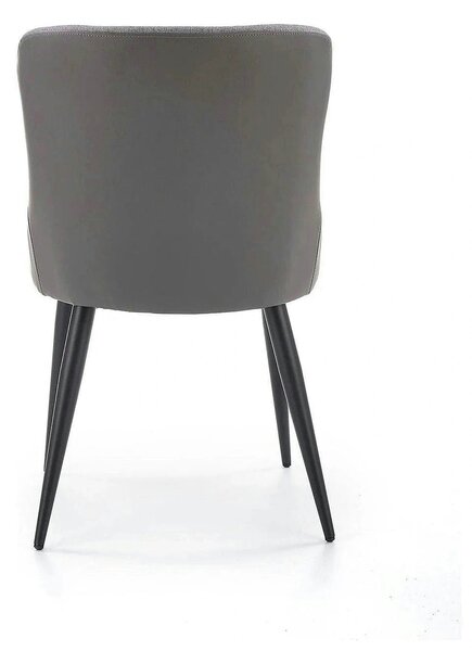 Scaun tapitat K333, gri/negru, stofa clasica/piele ecologica, 49X62X87