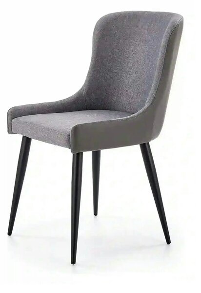Scaun tapitat K333, gri/negru, stofa clasica/piele ecologica, 49X62X87