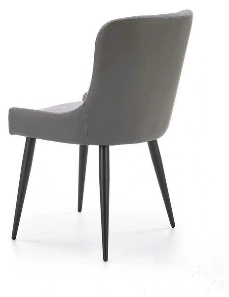 Scaun tapitat K333, gri/negru, stofa clasica/piele ecologica, 49X62X87