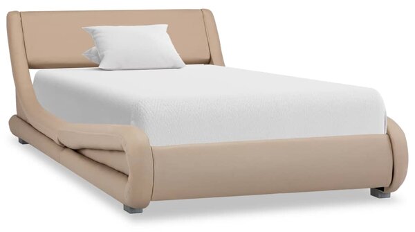 Cadru de pat, cappuccino, 100 x 200 cm, piele ecologică