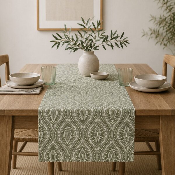 Traversă decorativă Ponza - Verde | 40 x 140 cm