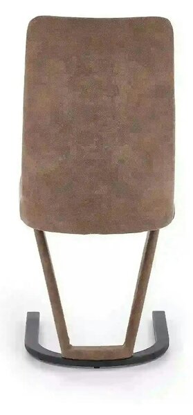 Scaun dining maro K338, maro/negru, piele ecologica/metal, 46X61X98 CM