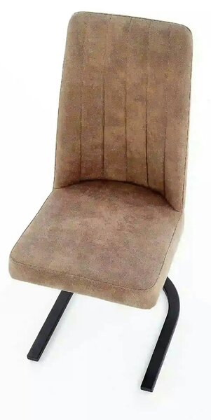 Scaun dining maro K338, maro/negru, piele ecologica/metal, 46X61X98 CM