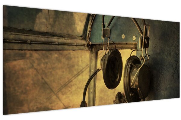 Tablou - Căști de avion de epocă (120x50 cm)