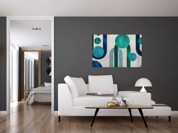 Tablou - Linii și forme circulare (90x60 cm)