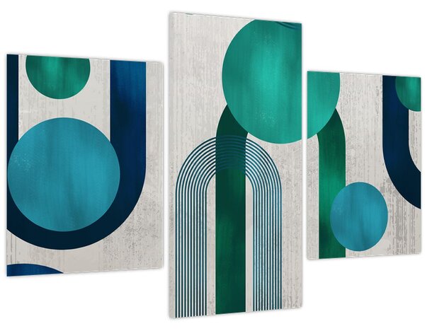 Tablou - Linii și forme circulare (90x60 cm)
