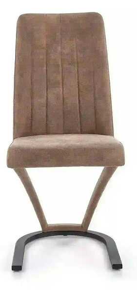 Scaun dining maro K338, maro/negru, piele ecologica/metal, 46X61X98 CM