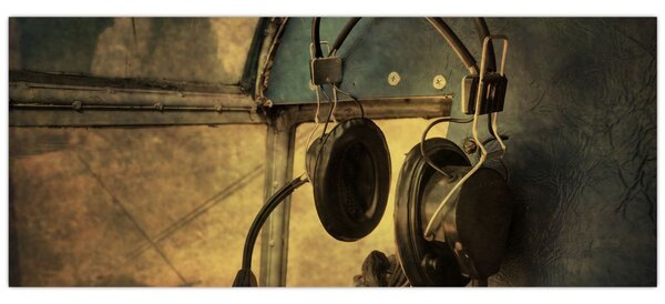 Tablou - Căști de avion de epocă (120x50 cm)
