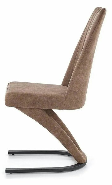 Scaun dining maro K338, maro/negru, piele ecologica/metal, 46X61X98 CM