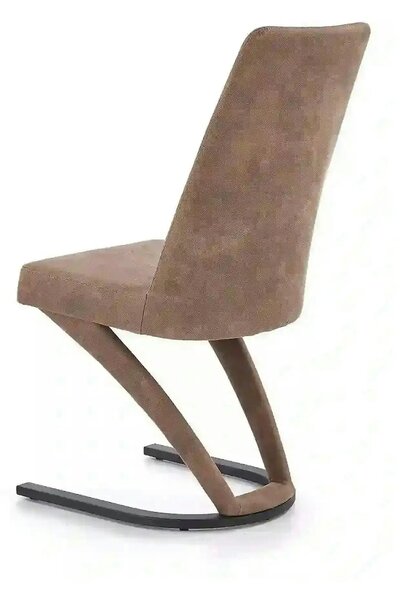 Scaun dining maro K338, maro/negru, piele ecologica/metal, 46X61X98 CM