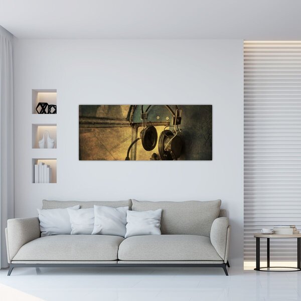 Tablou - Căști de avion de epocă (120x50 cm)