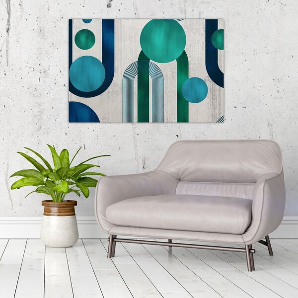 Tablou - Linii și forme circulare (90x60 cm)