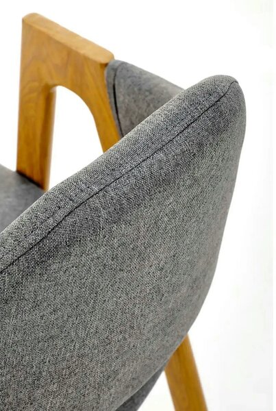 Scaun K344, gri/stejar, stofa clasica/metal, 53X51X80 CM