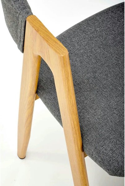 Scaun K344, gri/stejar, stofa clasica/metal, 53X51X80 CM