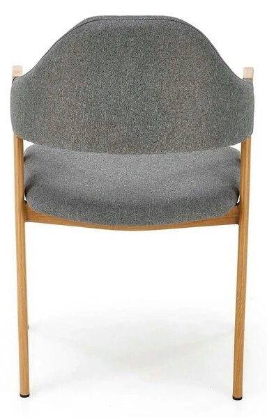 Scaun K344, gri/stejar, stofa clasica/metal, 53X51X80 CM